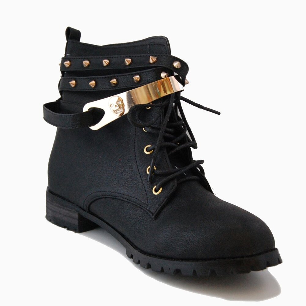 Strappy Biker Boots